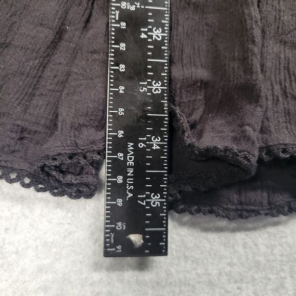 Free People Black Floral Embroidered Mini Dress Boho Festival Gypsy Mohave Small - Picture 6 of 10